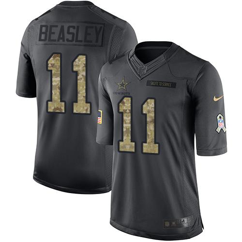 Nike Cowboys #11 Cole Beasley Black Men's Stitched NFL Limited 2016 Salute To Service Jersey